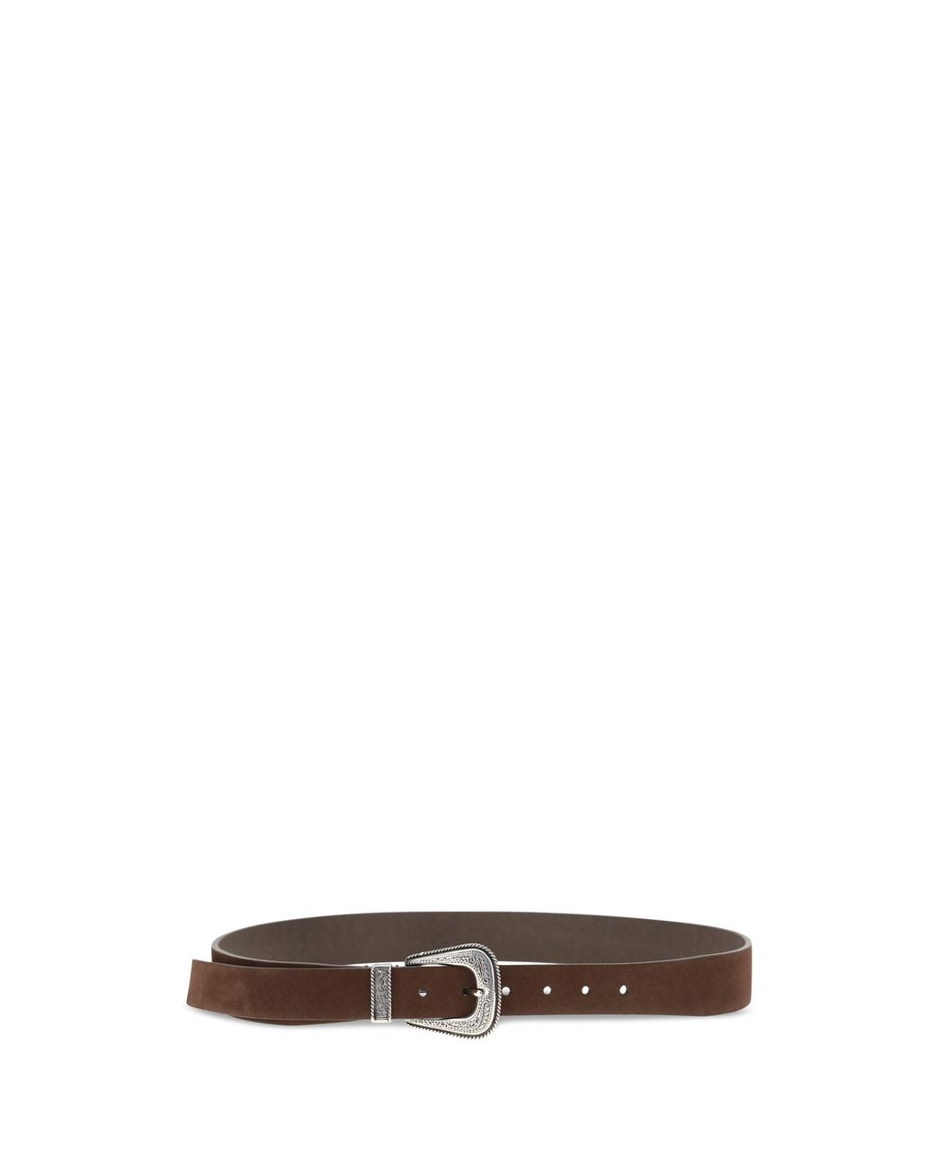 Brunello Cucinelli Brown Suede Western Buckle Belt Tuya for men