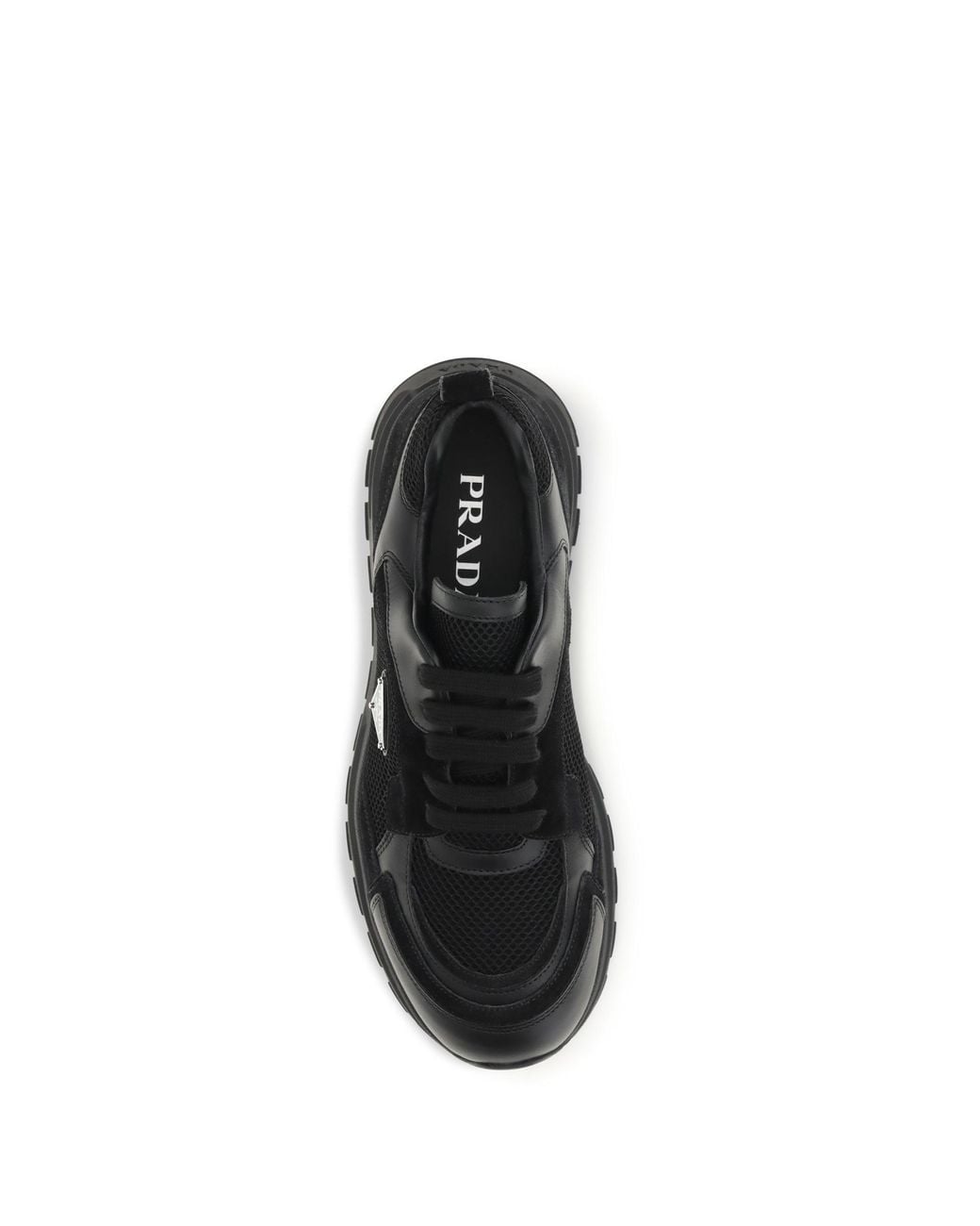 Prada Black Prax Leather And Fabric Sneakers for men
