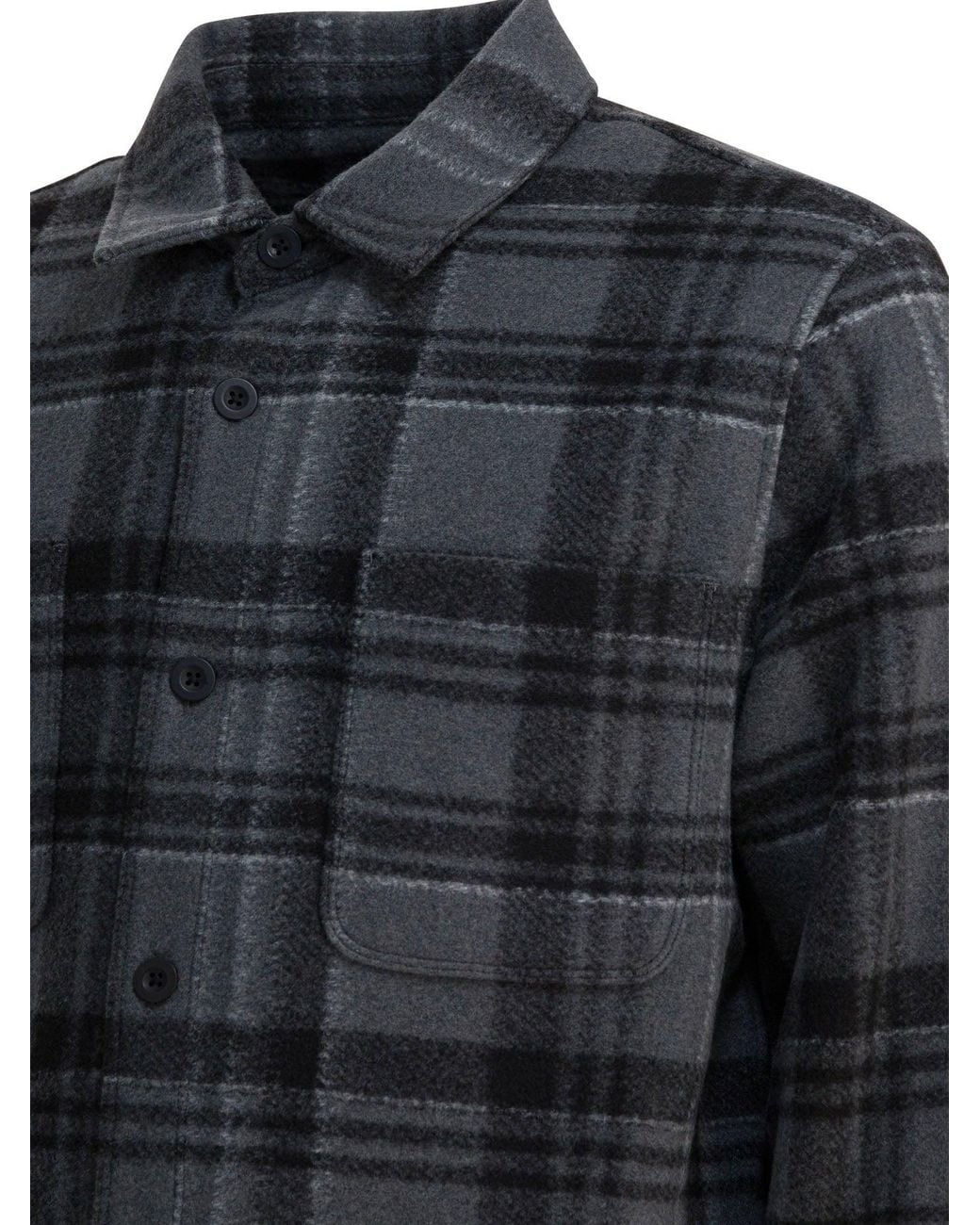 Vince Black Check Overshirt Jacket for men