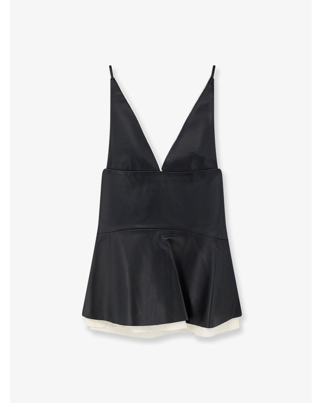 LAMRONS Black Leather Top