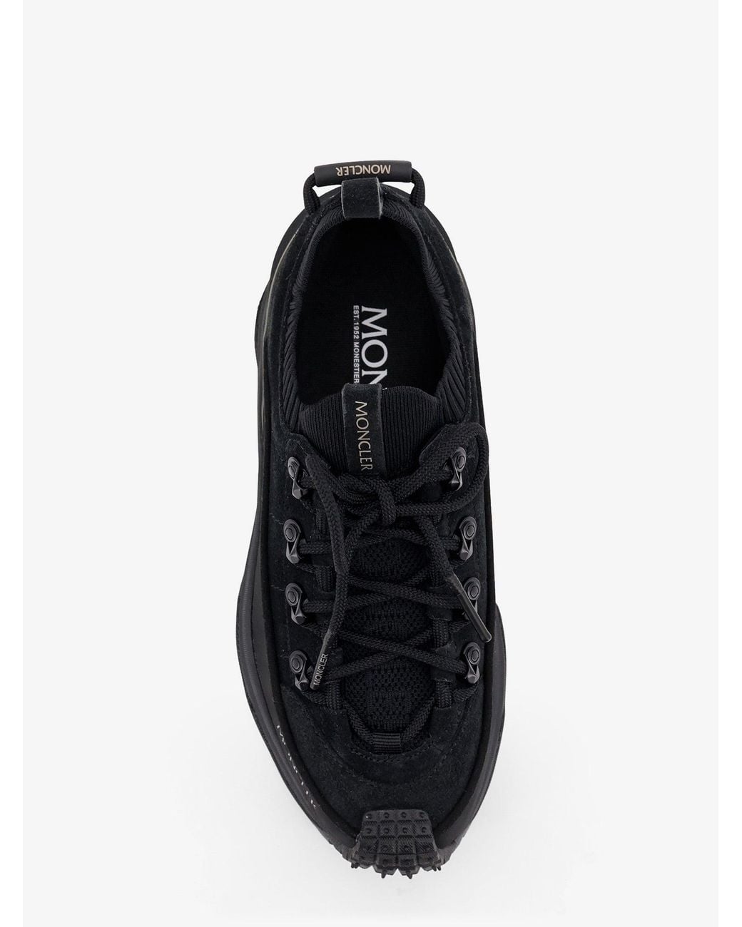 Moncler Black Trailgrip Lite3 Nubuck And Suede Sneakers
