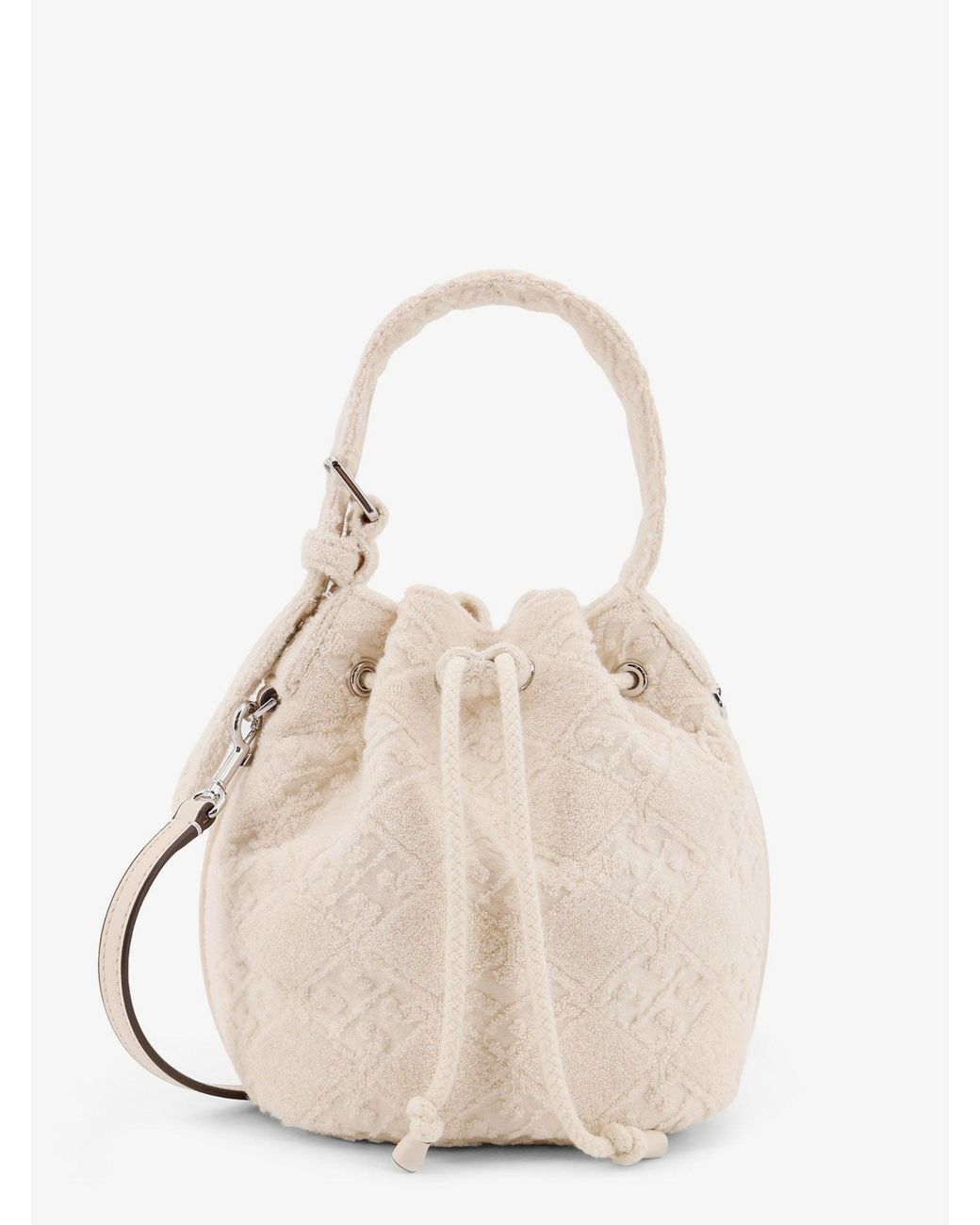 Tory Burch Natural T Monogram Terry Mini Bucket Bag, One Size