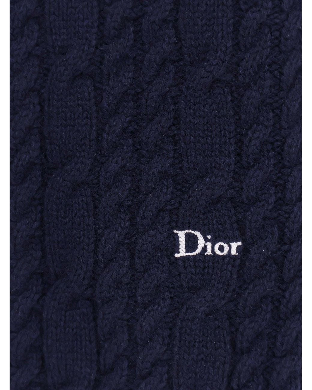Dior Blue Dior Cable-Knit Cashmere Sweater for men