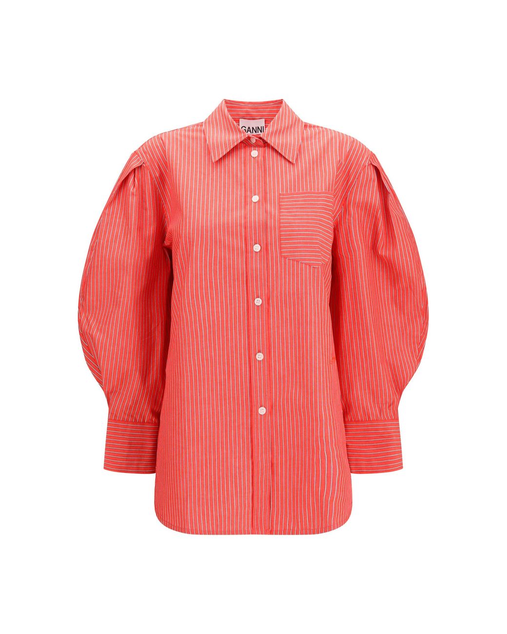 Ganni Pink Striped Cotton Shirt