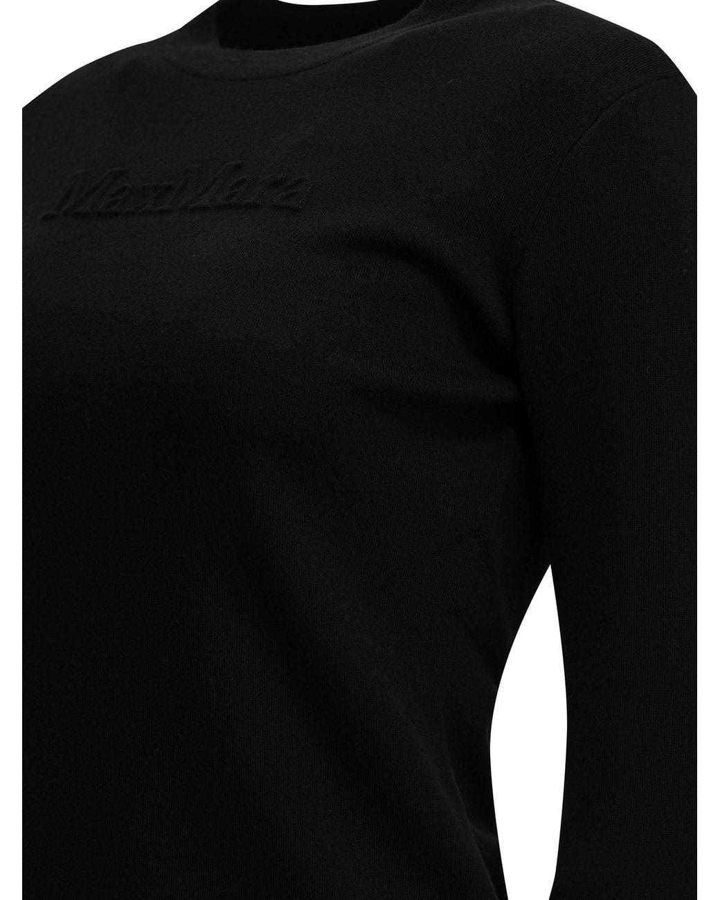 Max Mara Black Round-Neck T-Shirt Made Of Virgin Wool