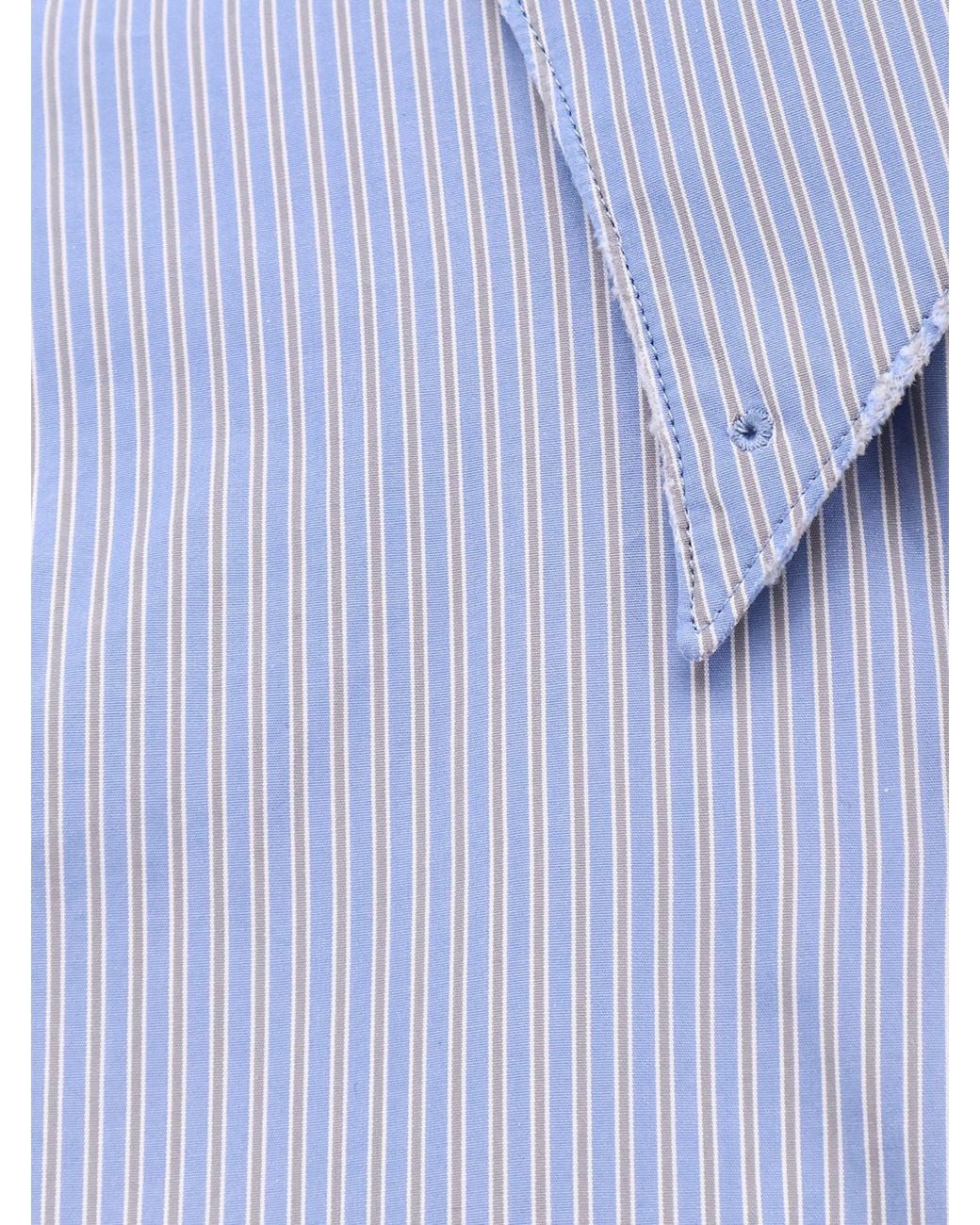 Maison Margiela Blue Striped Cotton Shirt
