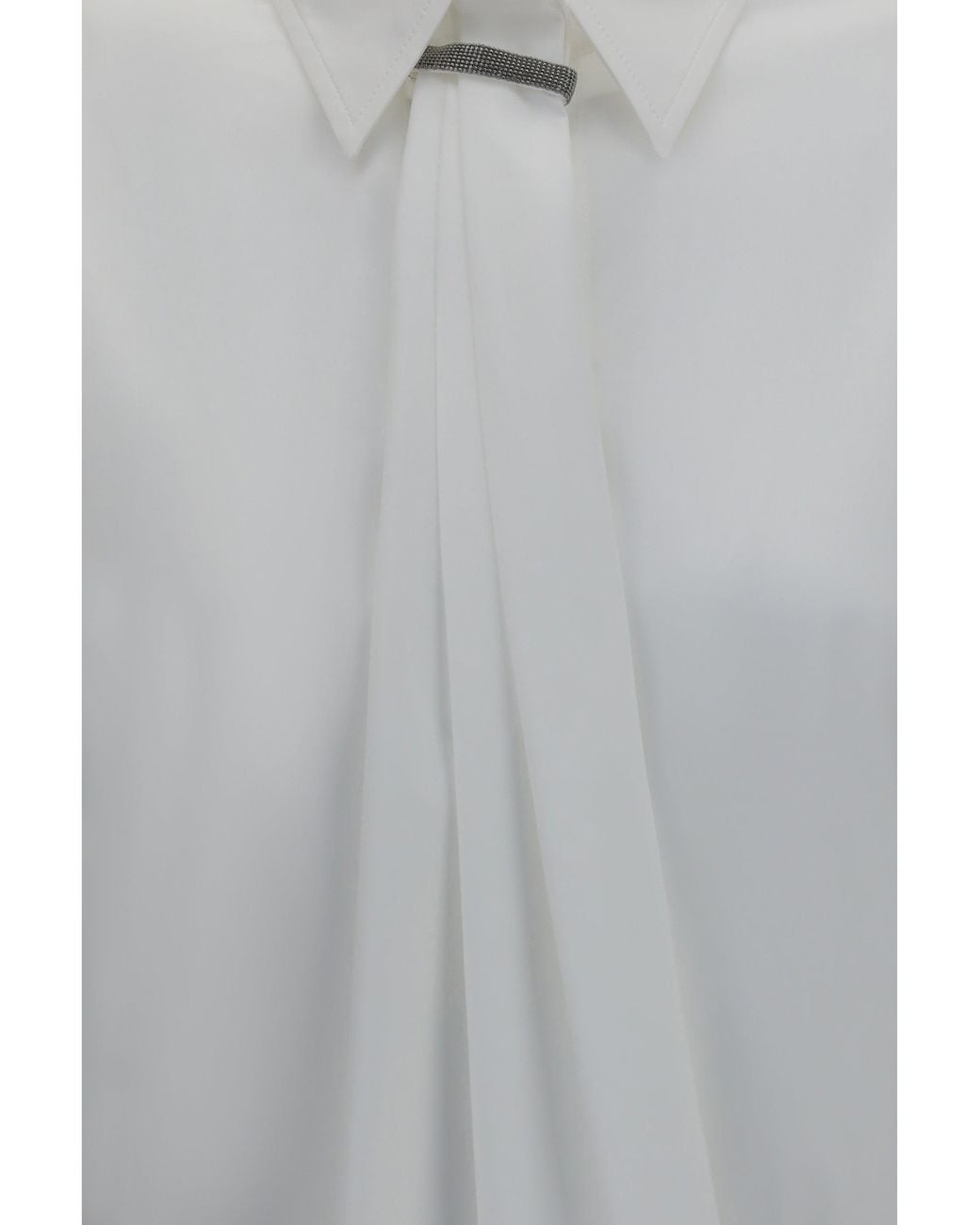 Brunello Cucinelli Gray Shirt With Monili Embellishment