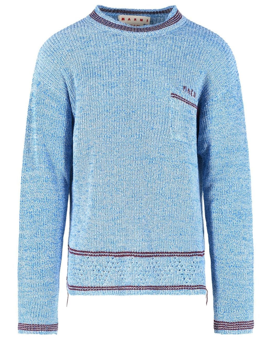 Marni Blue Light Cotton Sweater for men