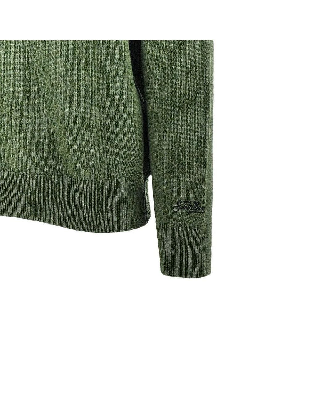 Mc2 Saint Barth Green Latin Lover Heron Sweater for men