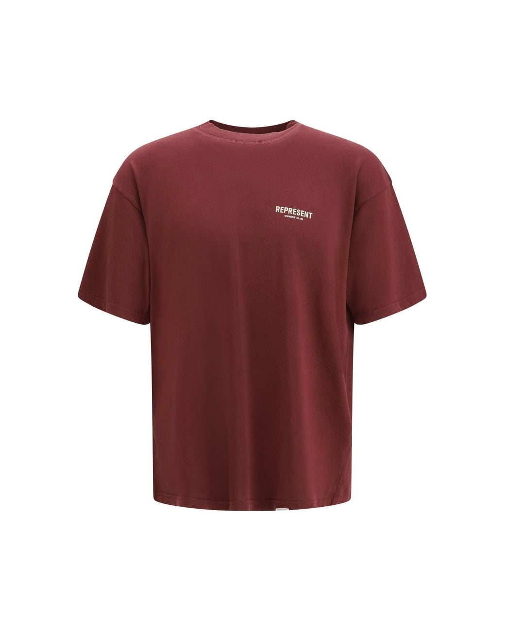 Represent Red Cotton T-Shirt Bordeaux for men