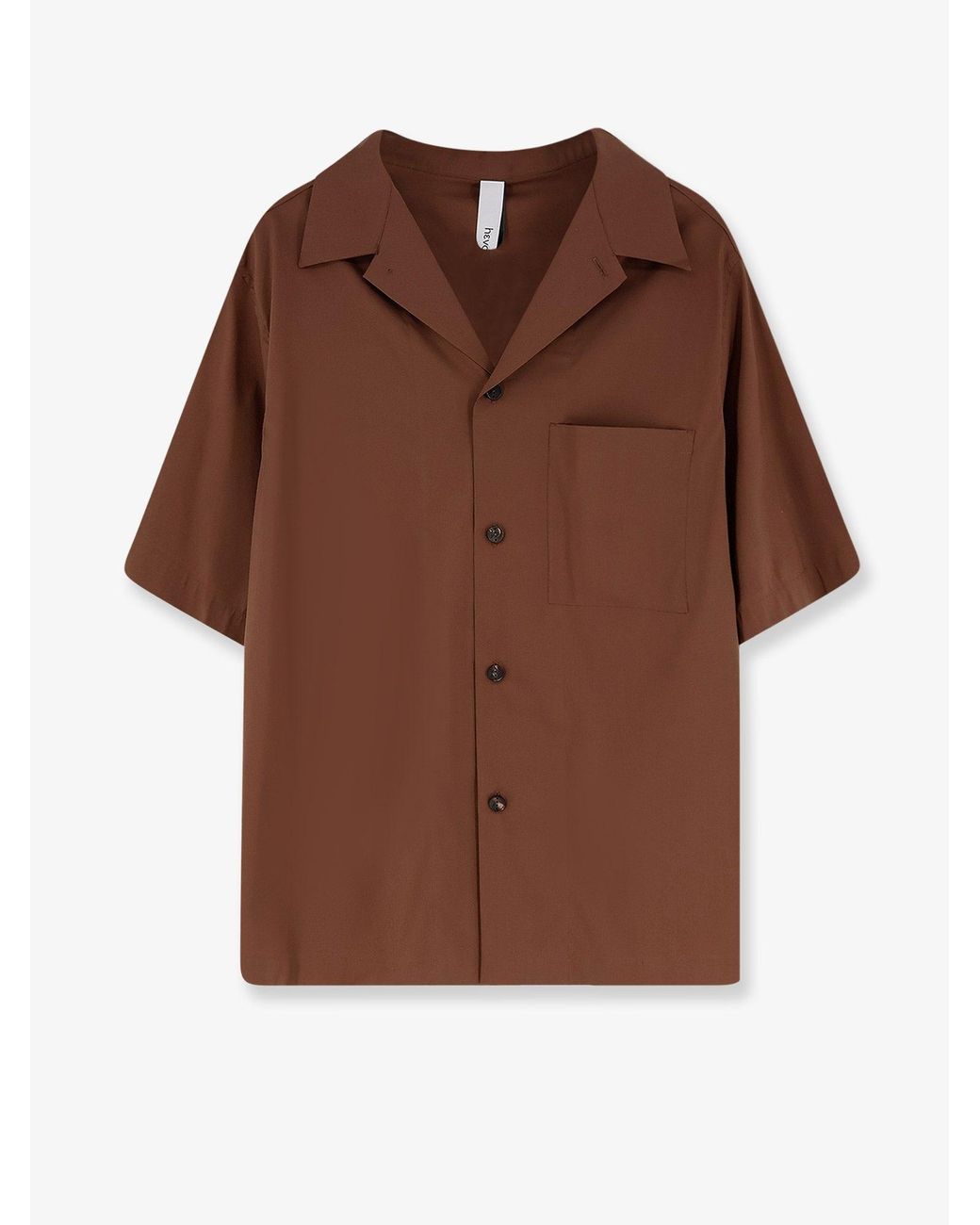 Hevò Brown Shirt Cotton-Blend for men