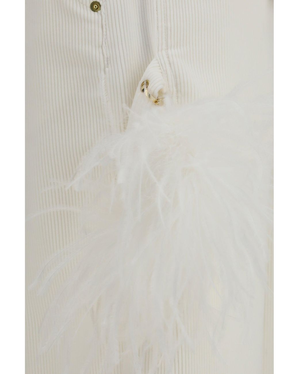 DARKPARK White Lisa Feather Chain Corduroy Pants