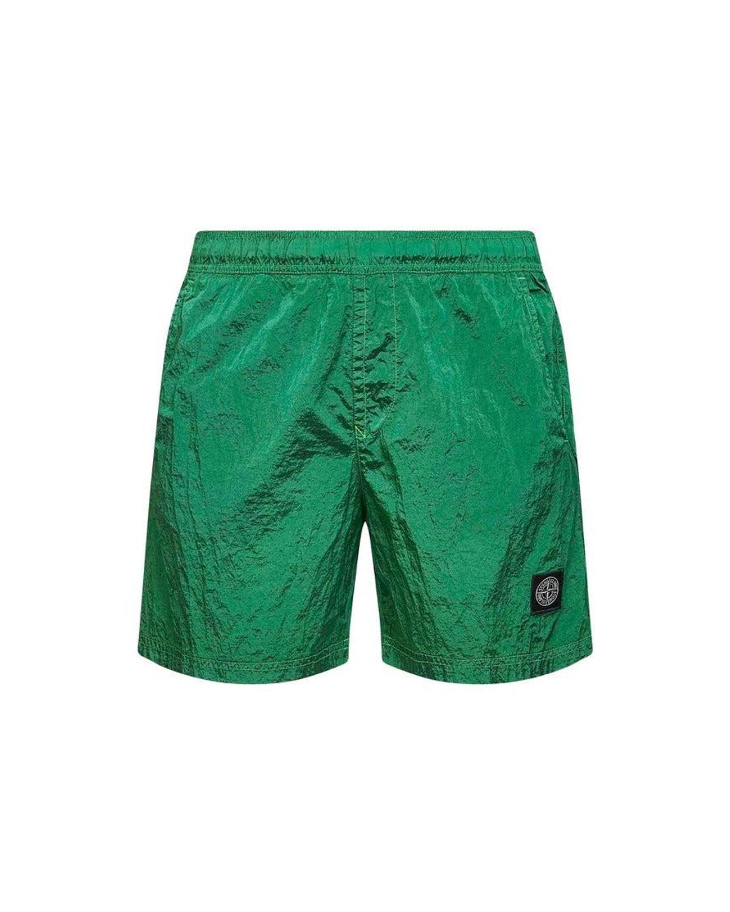 Stone Island Green Swimwear Shorts for men