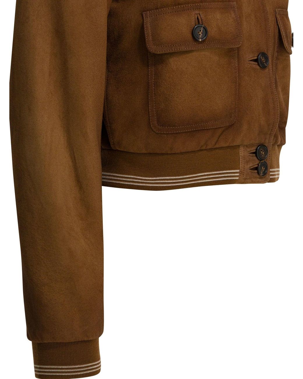 Miu Miu Brown Suede Leather Bomber Jacket