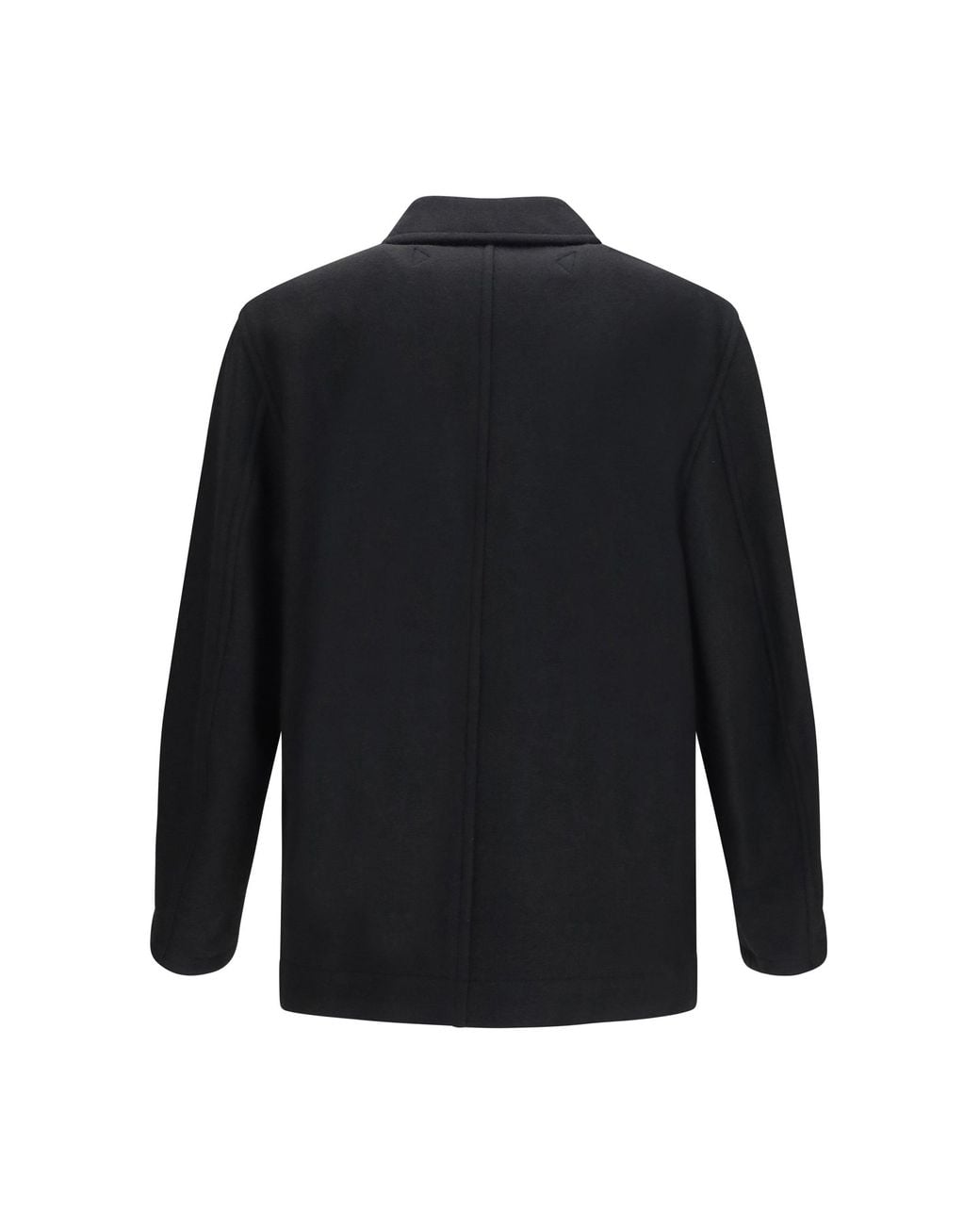 Lemaire Blue Short Double-Breasted Wool Alpaca Coat for men