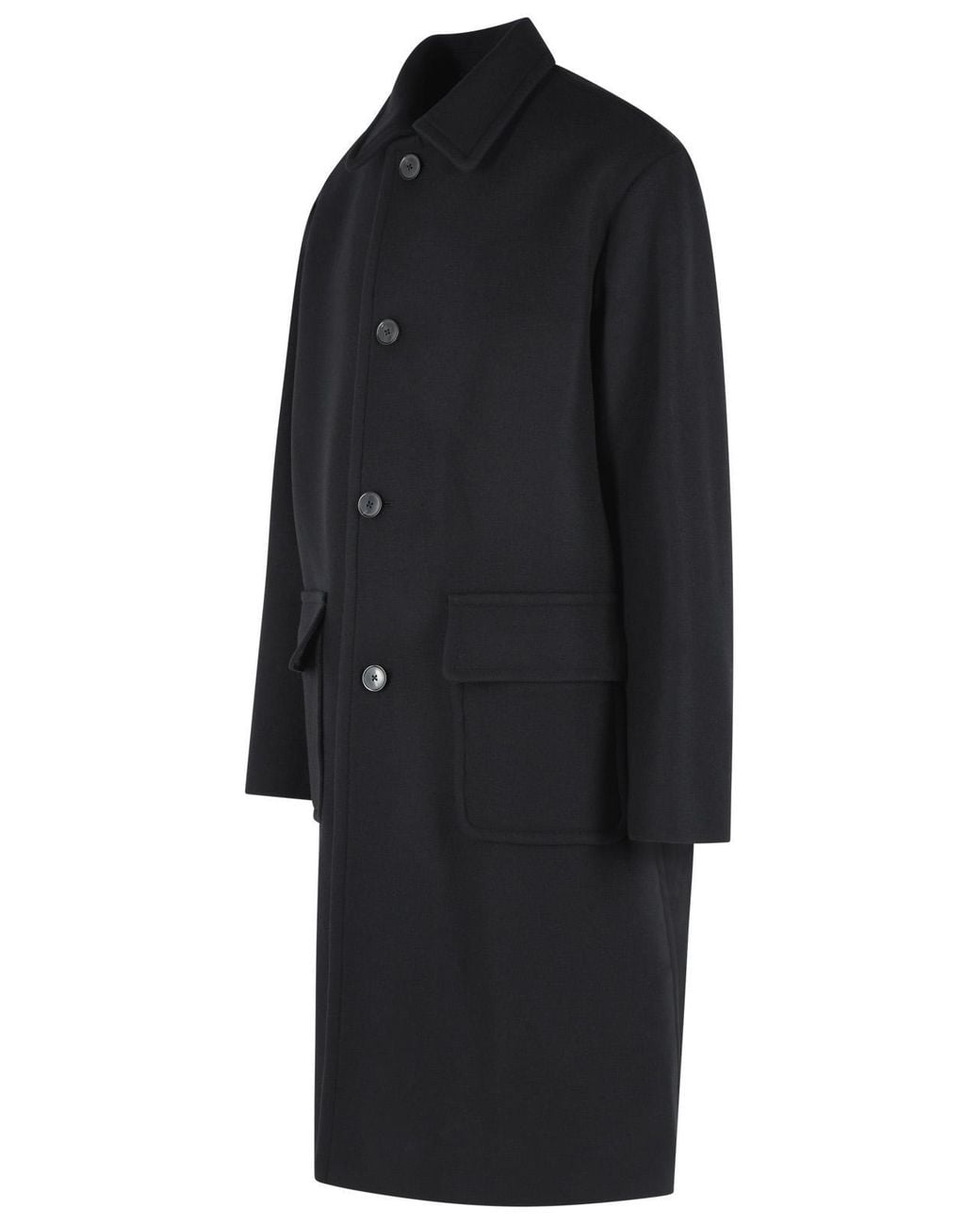 Dries Van Noten Black 'Randale' Wool Blend Coat for men