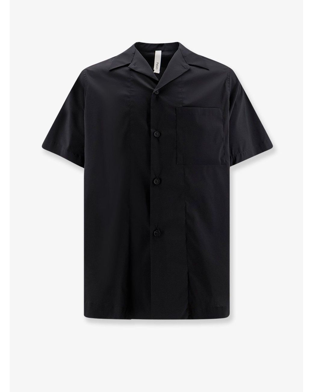 Hevò Black Cotton Blend Shirt for men