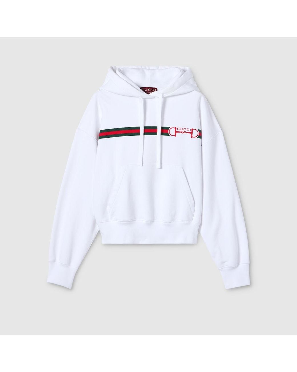Gucci White Hoodie With Horsebit