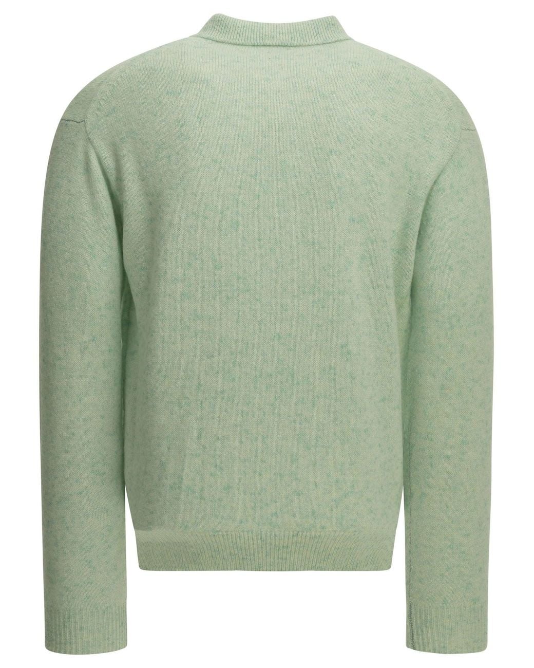 Auralee Green Cashmere Polo Sweater for men
