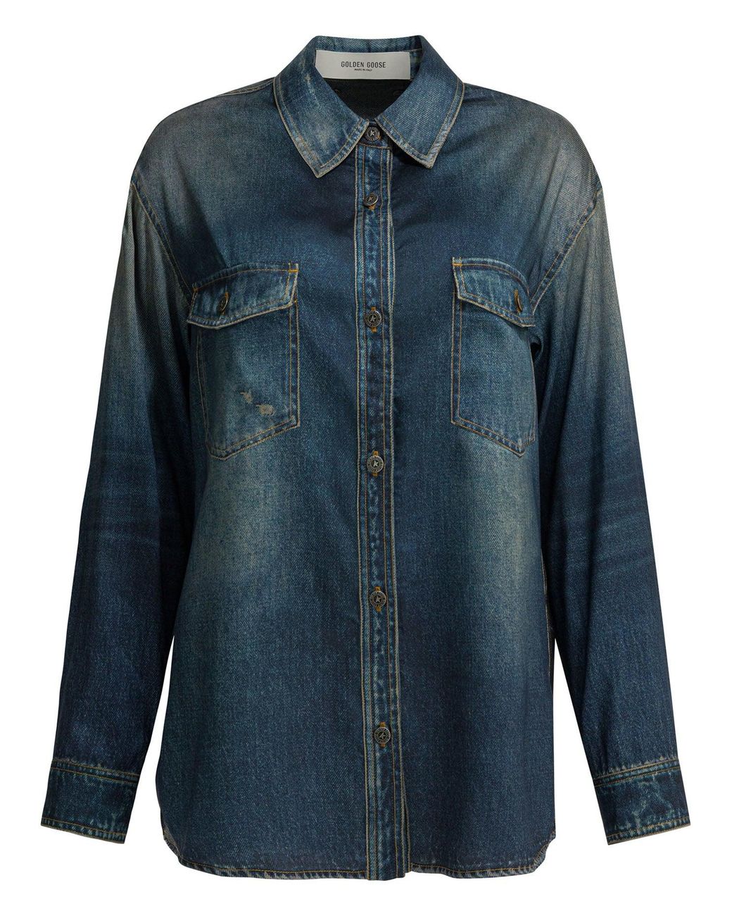 Golden Goose Deluxe Brand Blue Denim Overshirt Jacket