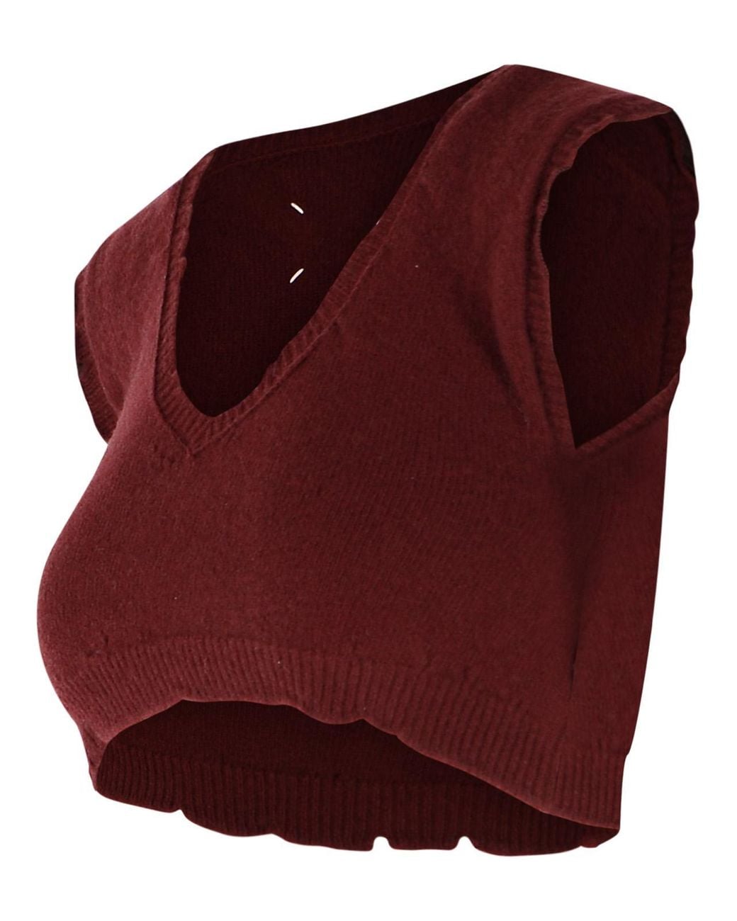 Maison Margiela Red Burgundy Virgin Wool Vest