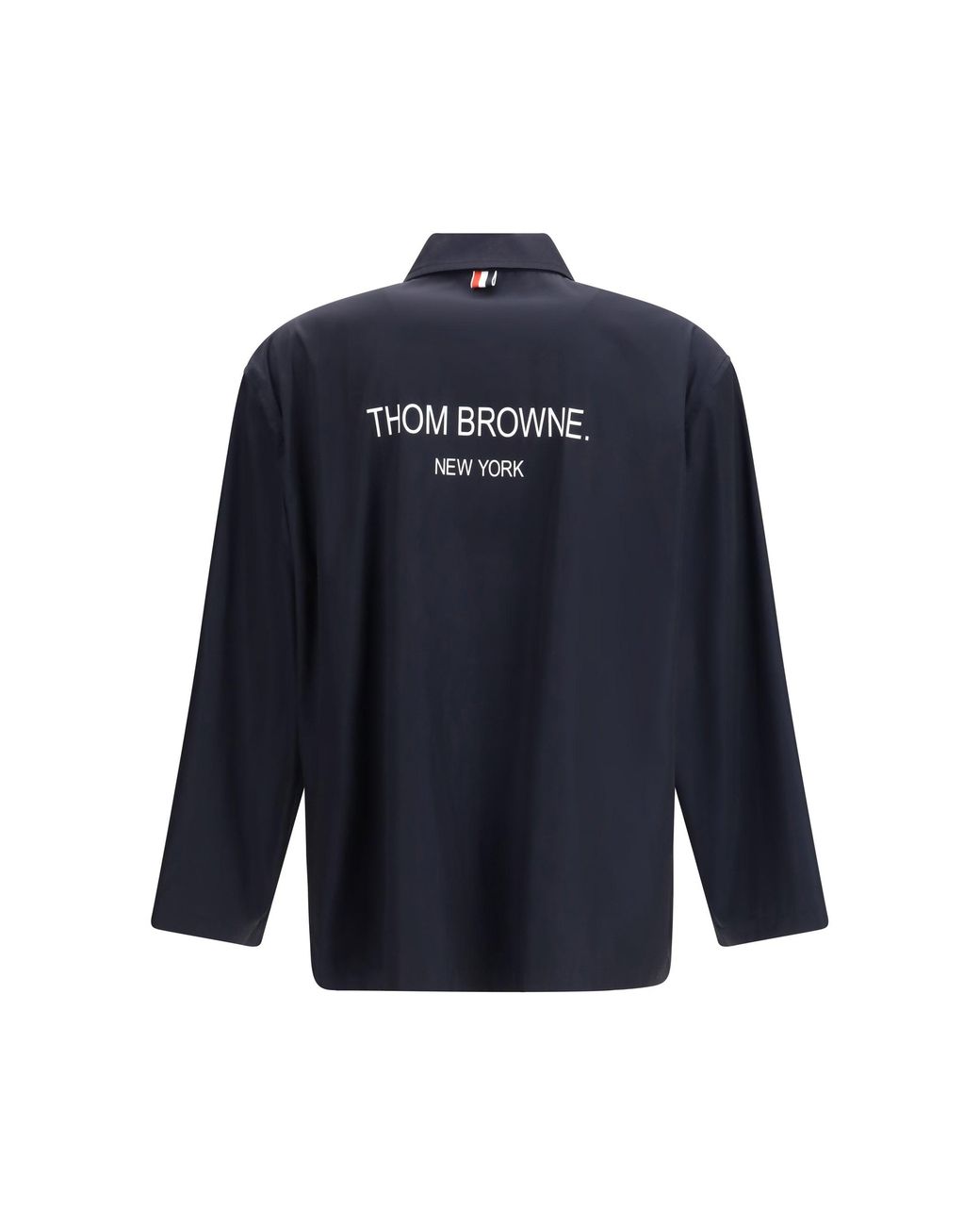 Thom Browne Blue Packable Logo Print Jacket for men