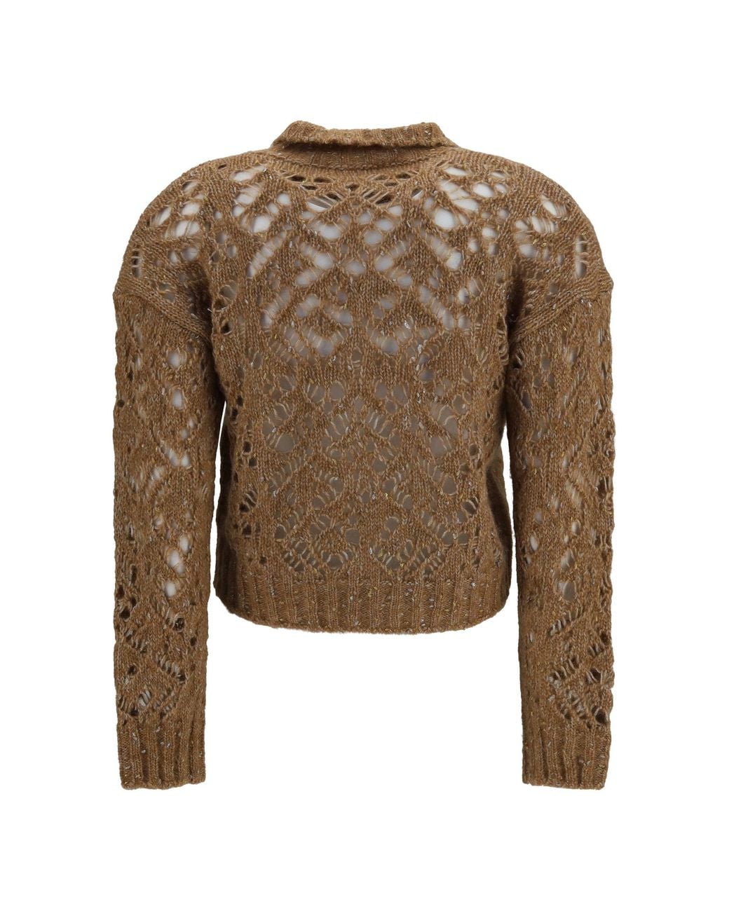 Max Mara Brown Quarto Openwork Cardigan
