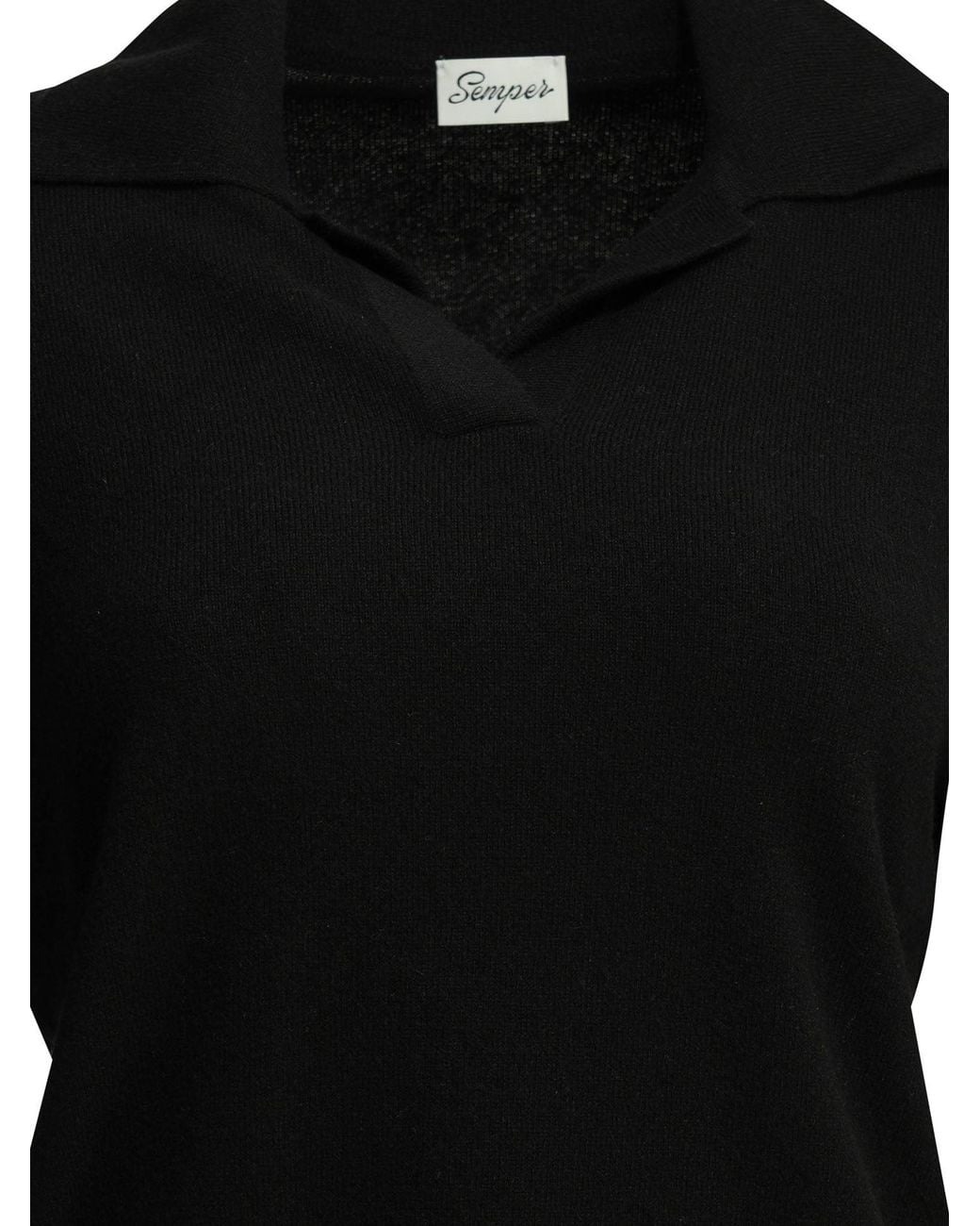 Semler Black Cashmere Polo Sweater