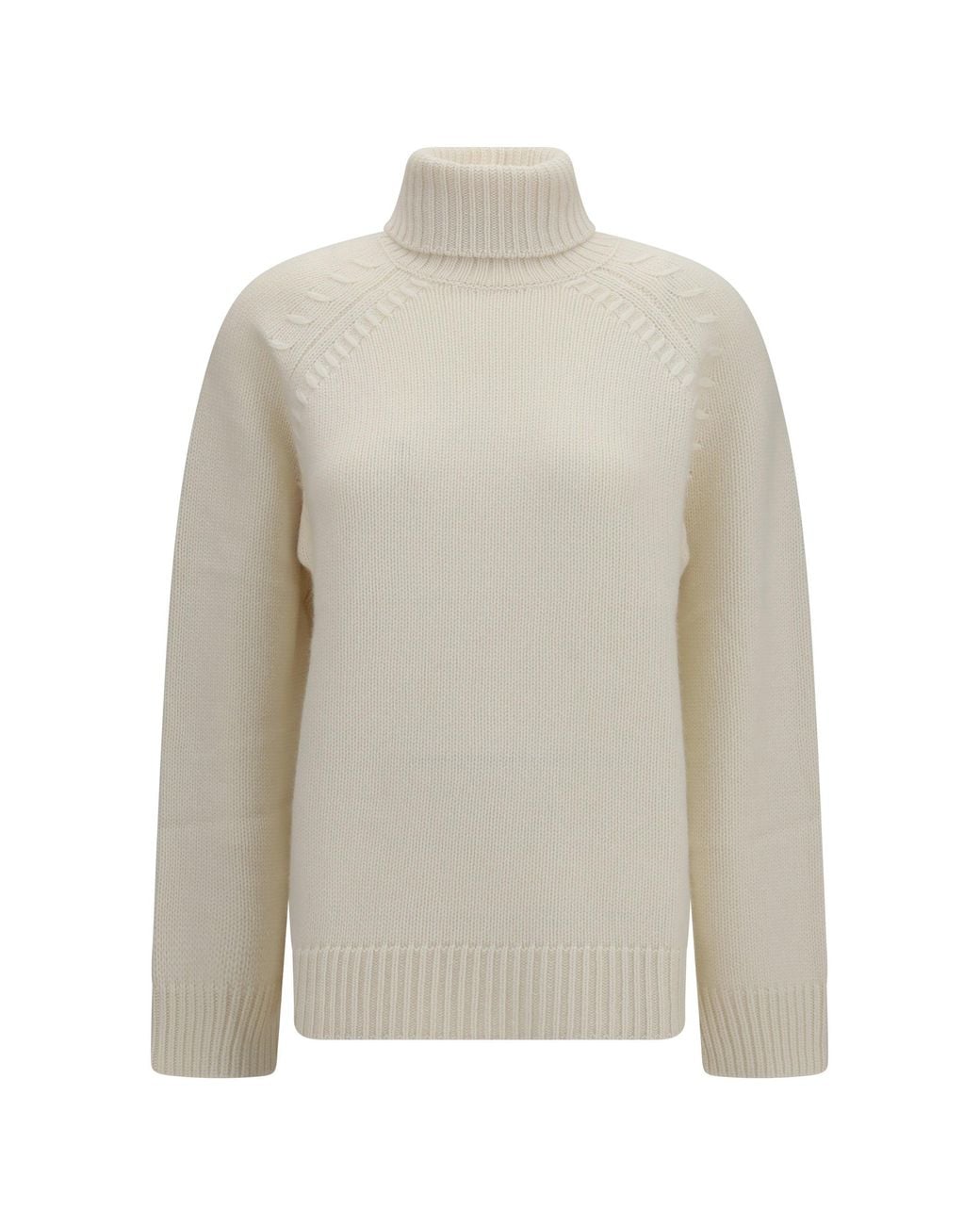 P.A.R.O.S.H. White Turtleneck Cashmere Sweater