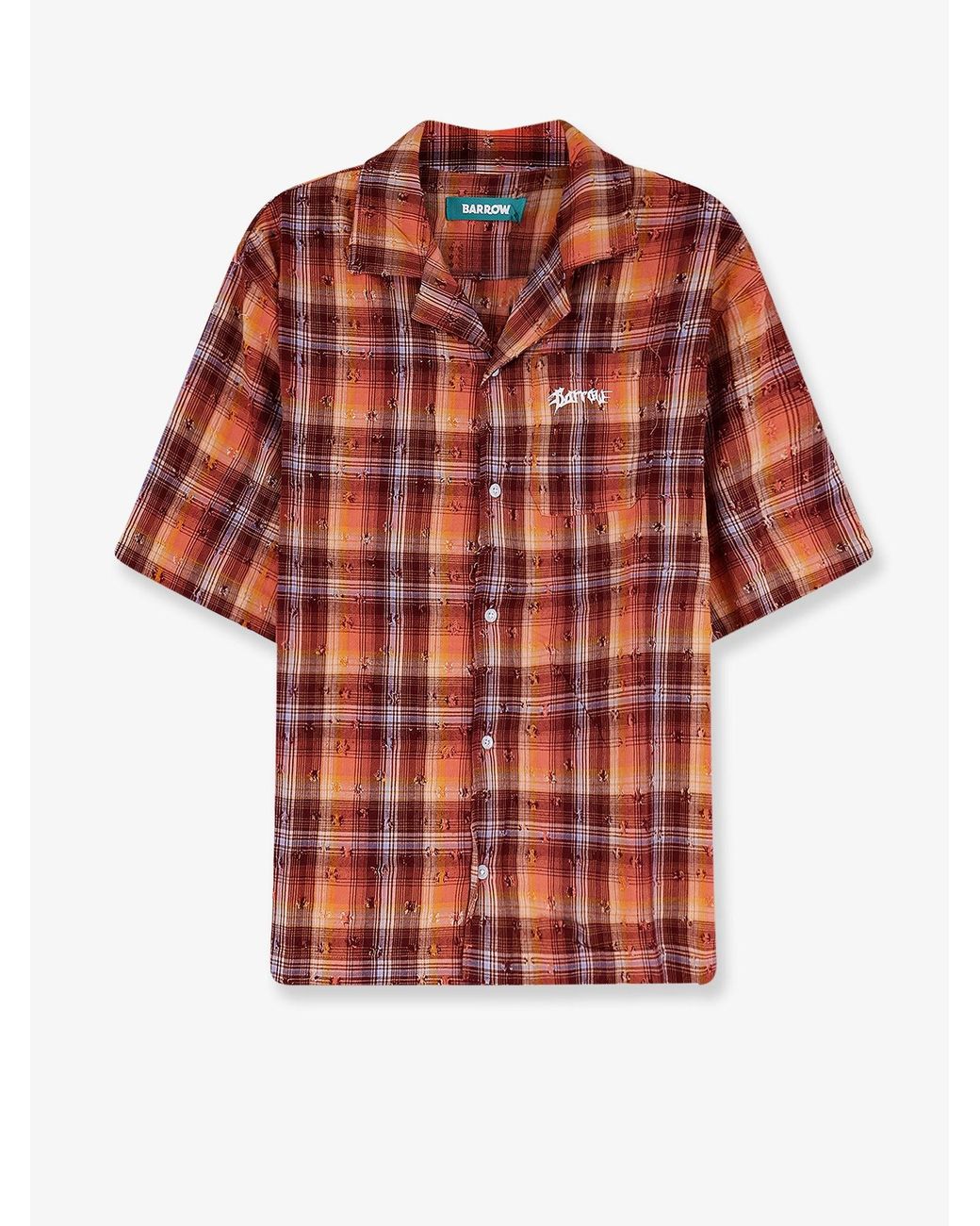 Barrow Red Shirt Bowling-Collar Cotton for men