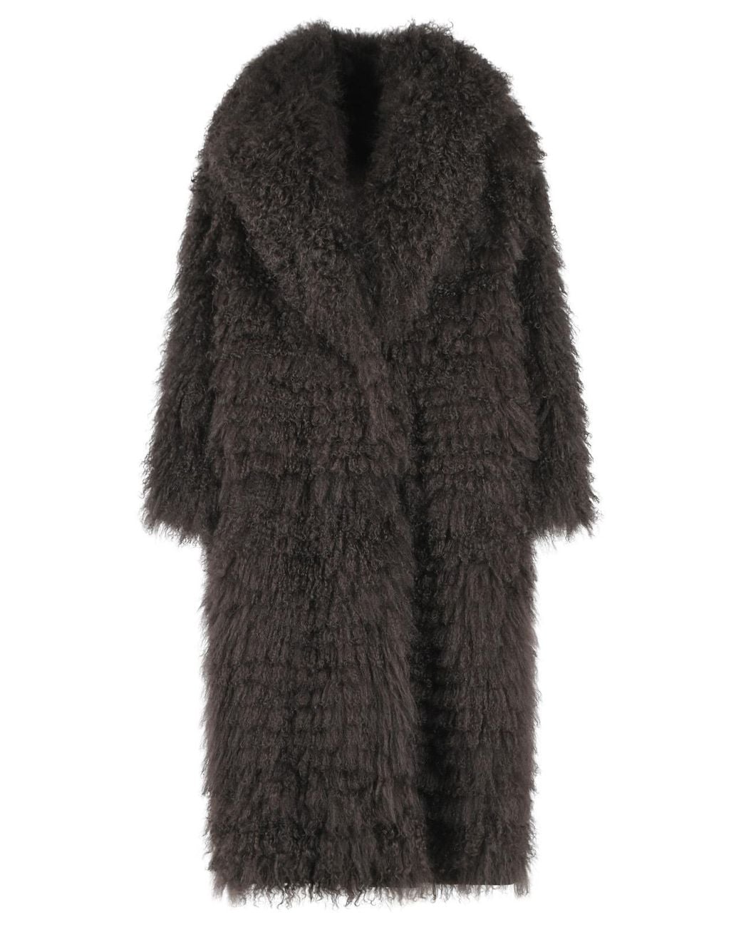 Simonetta Ravizza Black 'Julia' Reversible Mongolia Coat