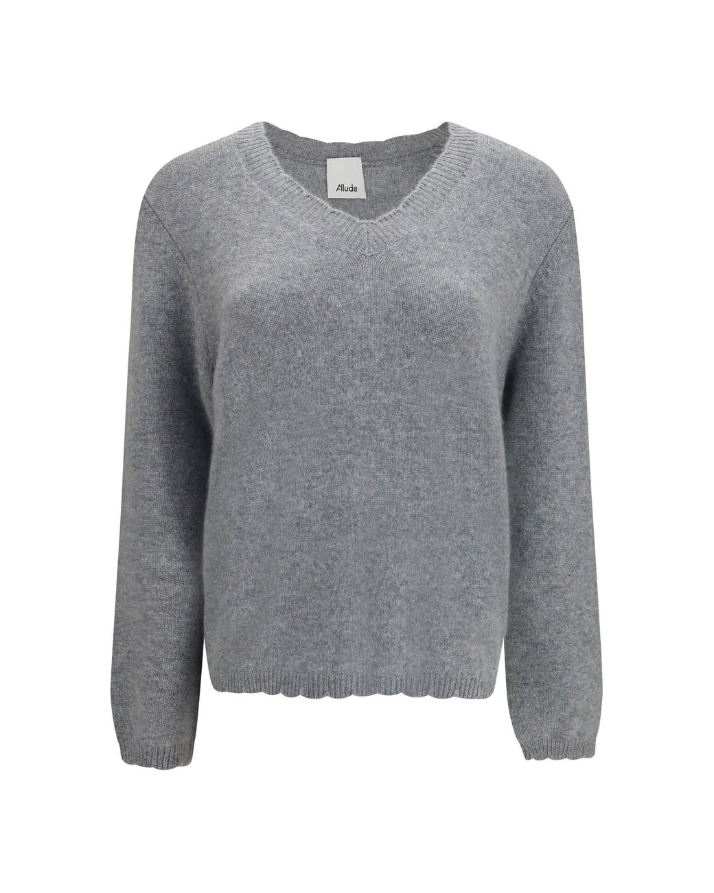 Allude Gray V Neck Sweater