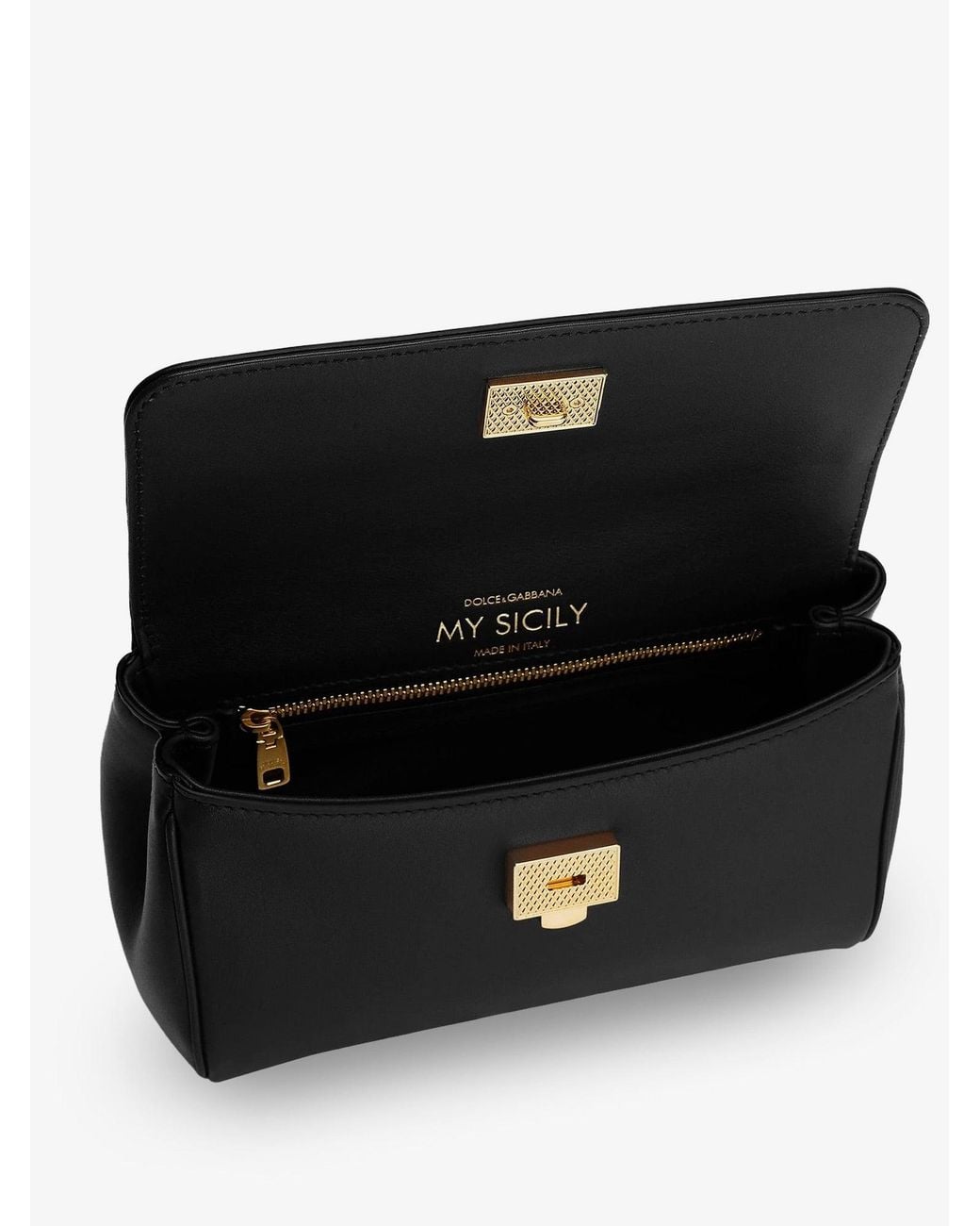 Dolce & Gabbana Black Dolce & Gabbana My Sicily Mini Leather Handbag