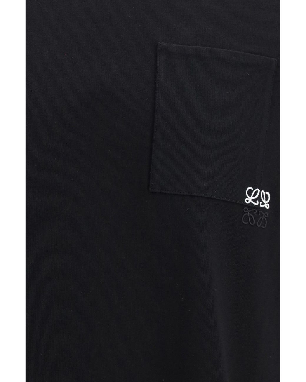 Loewe Black Cotton T-Shirt With Embroidered Logo for men
