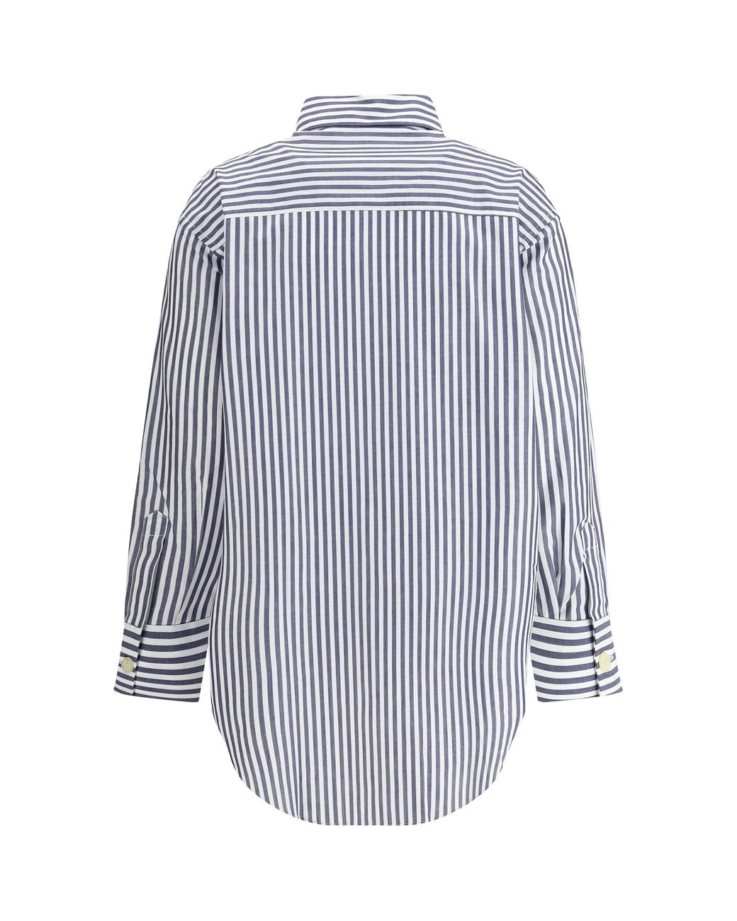 Deperlu Blue Oversized Cotton Shirt Riga Blu
