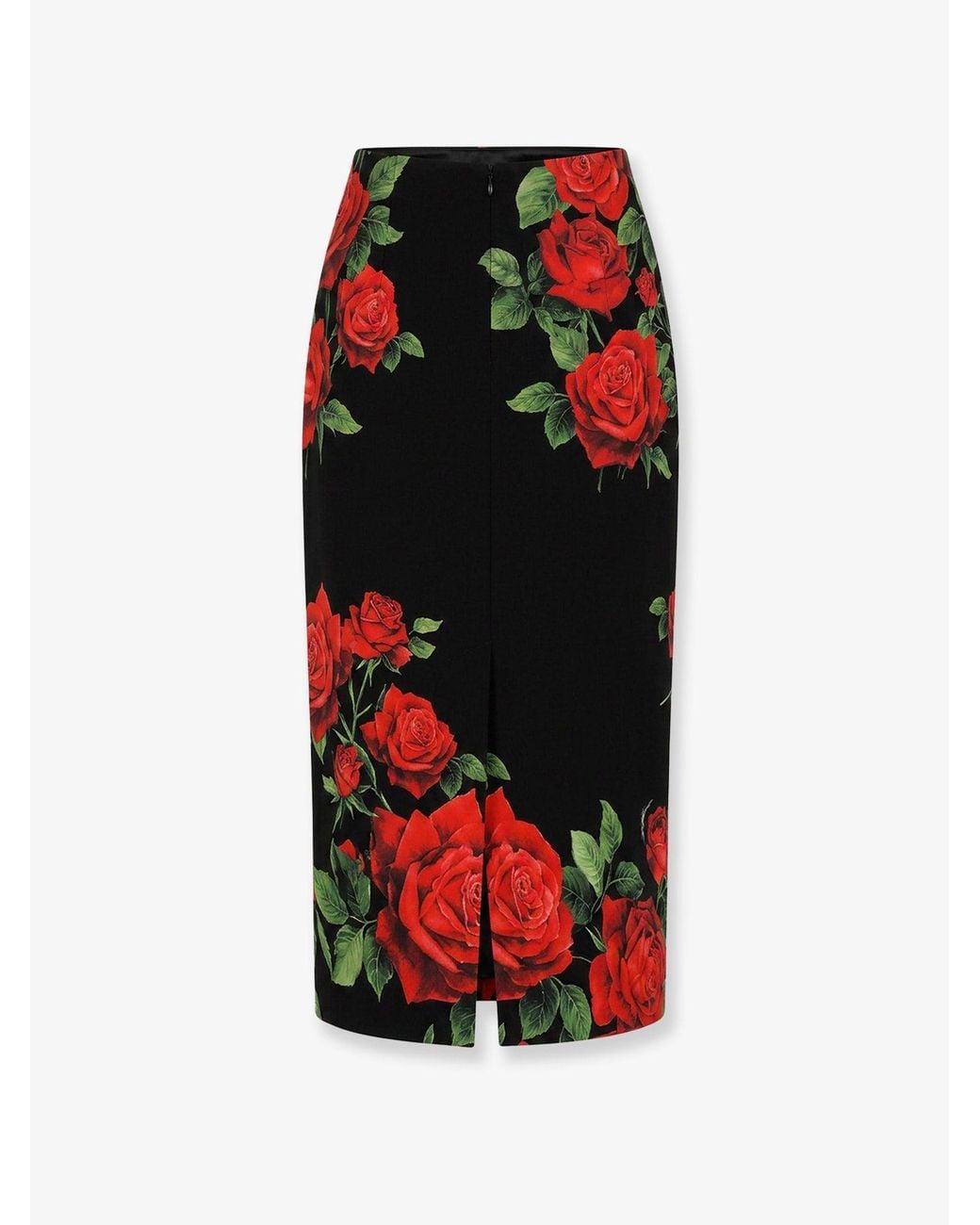 Dolce & Gabbana Red Dolce & Gabbana Stretch Silk Midi Skirt