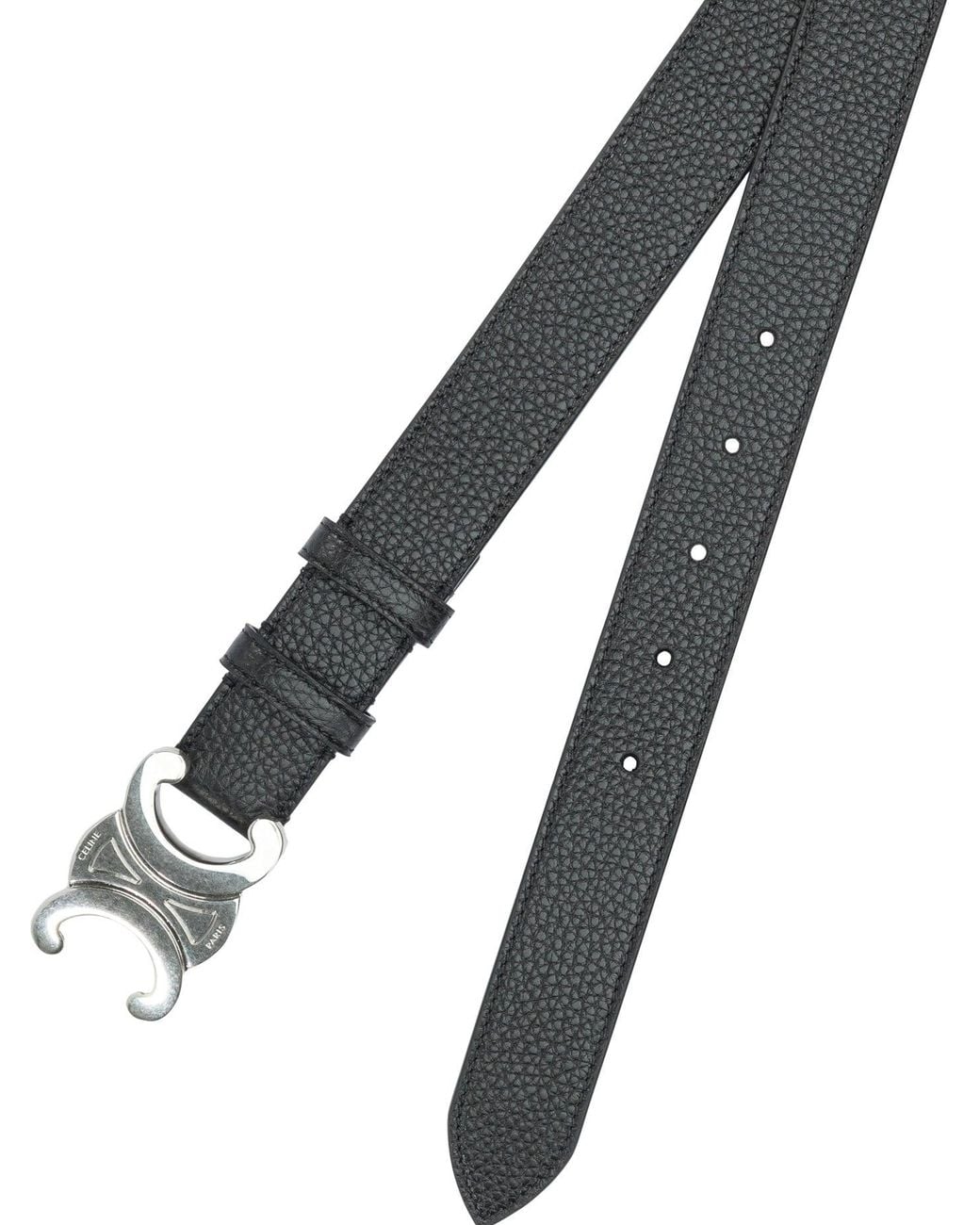 Céline Black Leather Belt With Triomphe