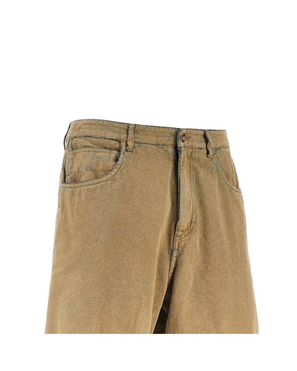 C.9.3 Natural Suede-Effect Fabric Shorts for men