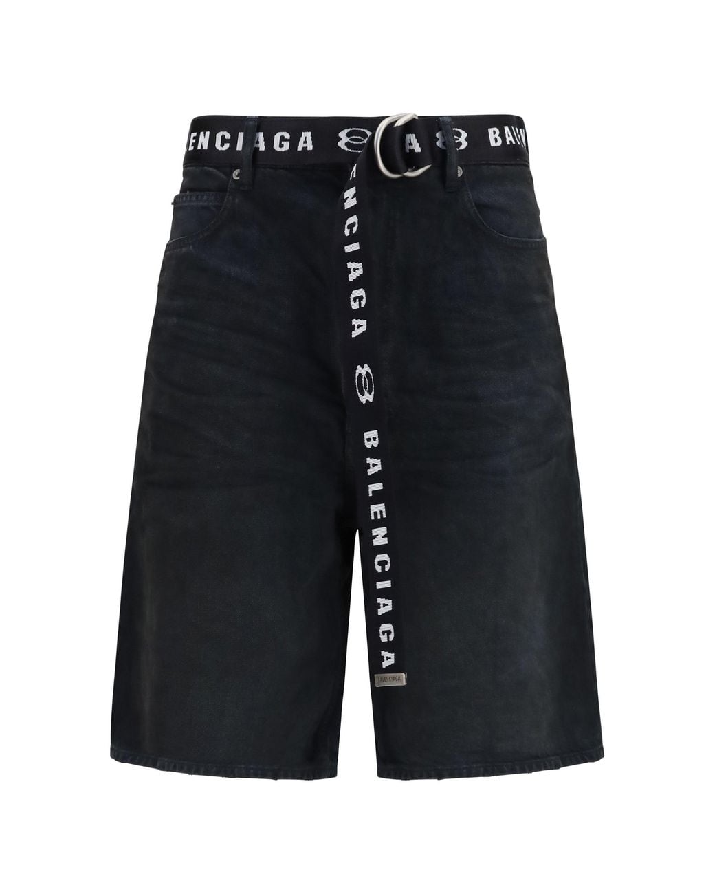 Balenciaga Blue Belted Shorts for men