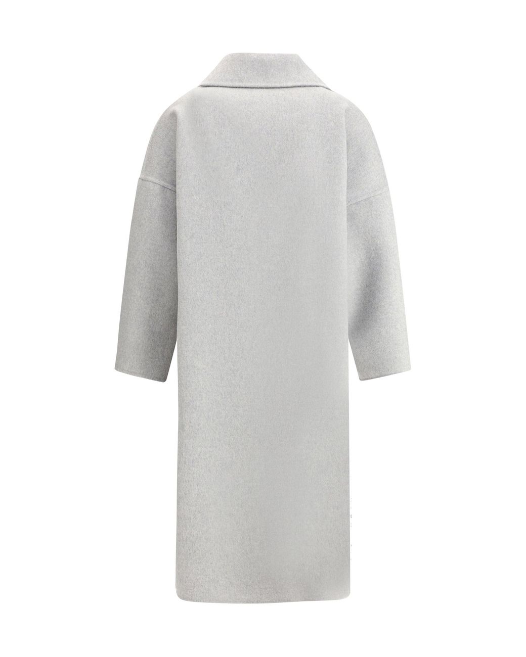 Aftercoat White Double-Breasted Long Coat