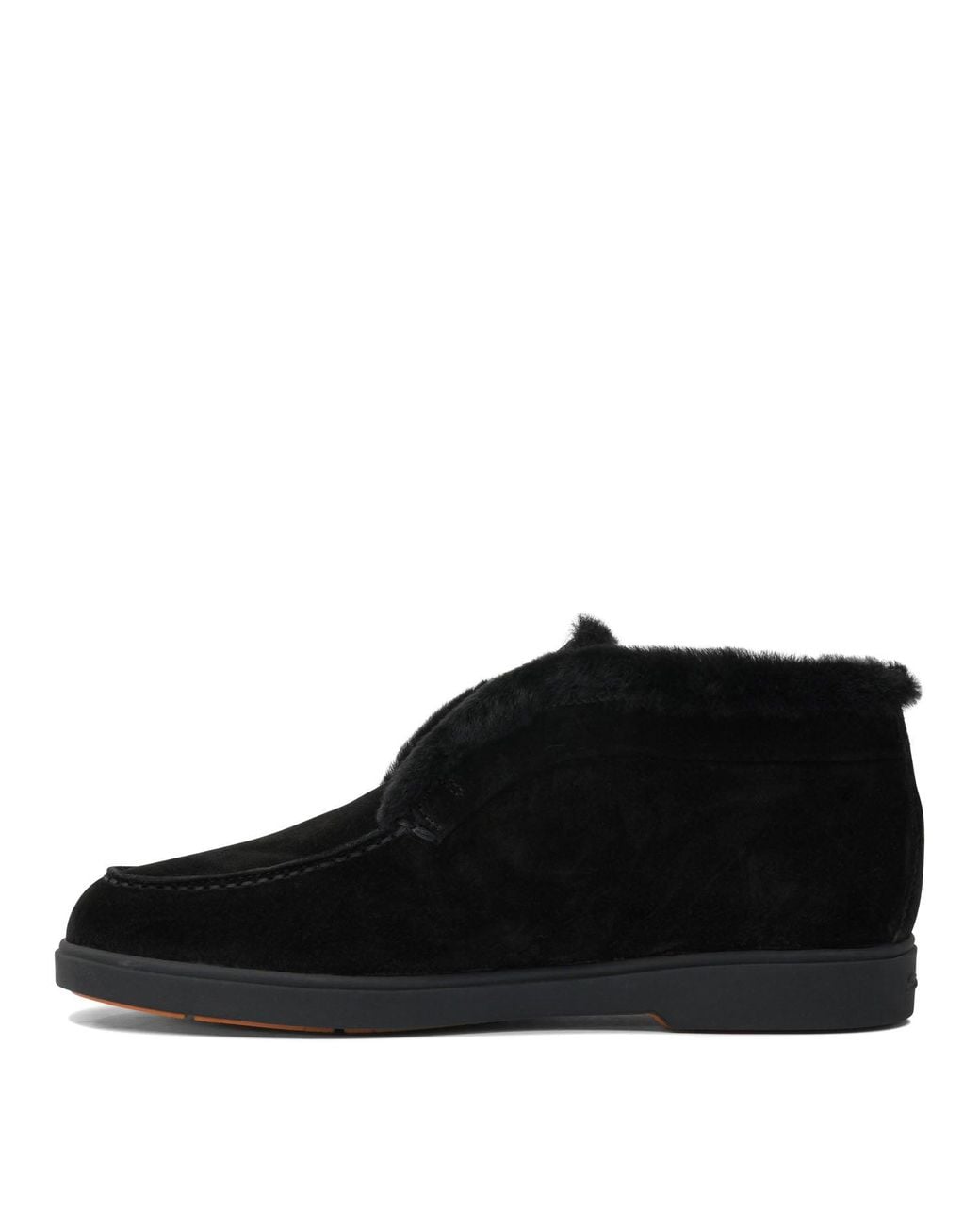 Santoni Black Fortune Loafers