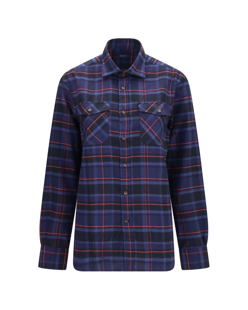 Deperlu Blue Raymond Checked Shirt for men