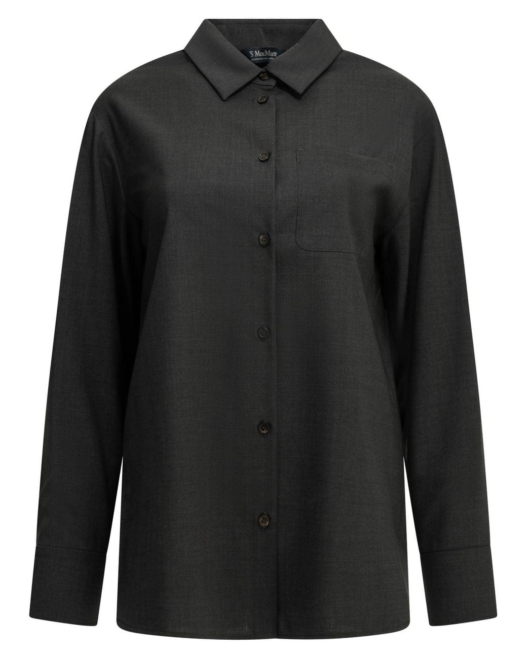 Max Mara Black Casual Shirt Made Of Virgin Wool