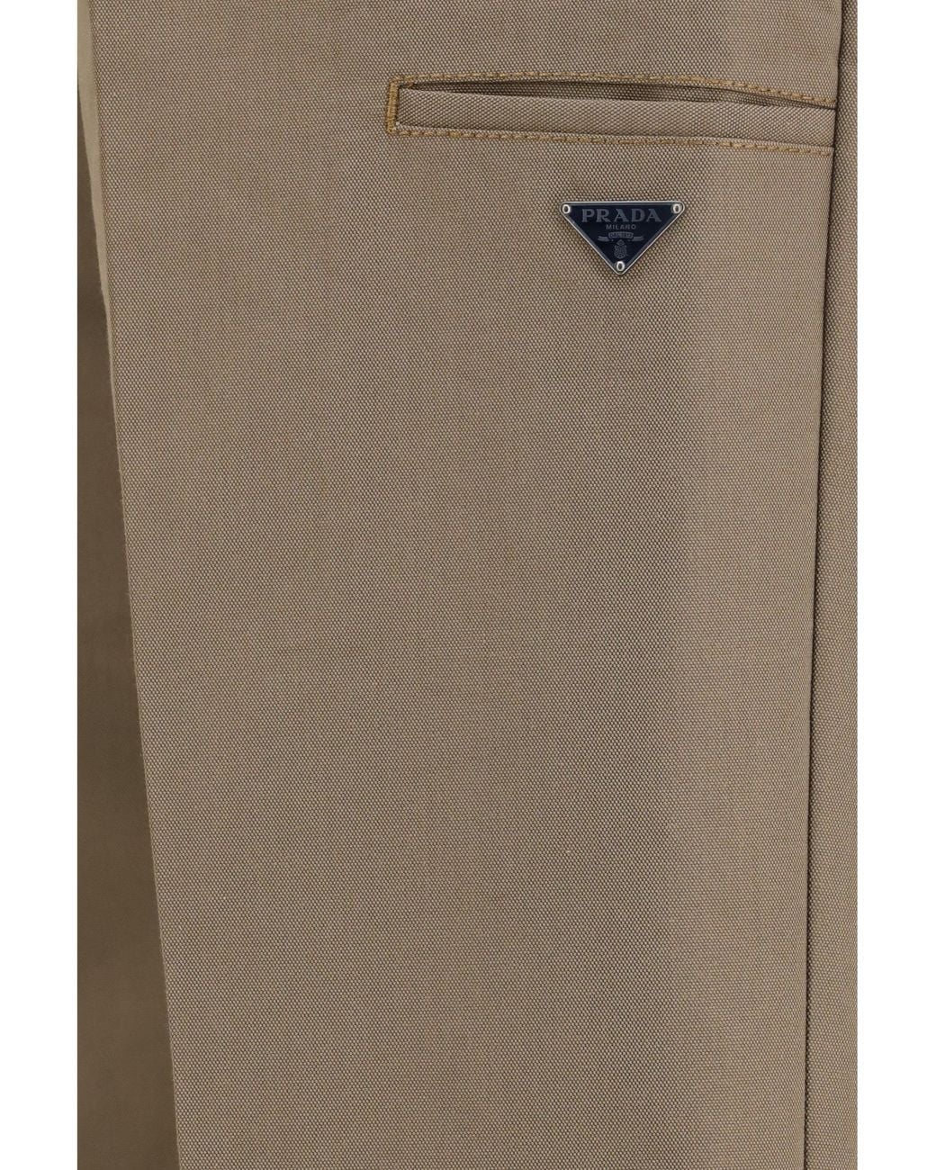 Prada Natural Technical Wide-Leg Pants for men