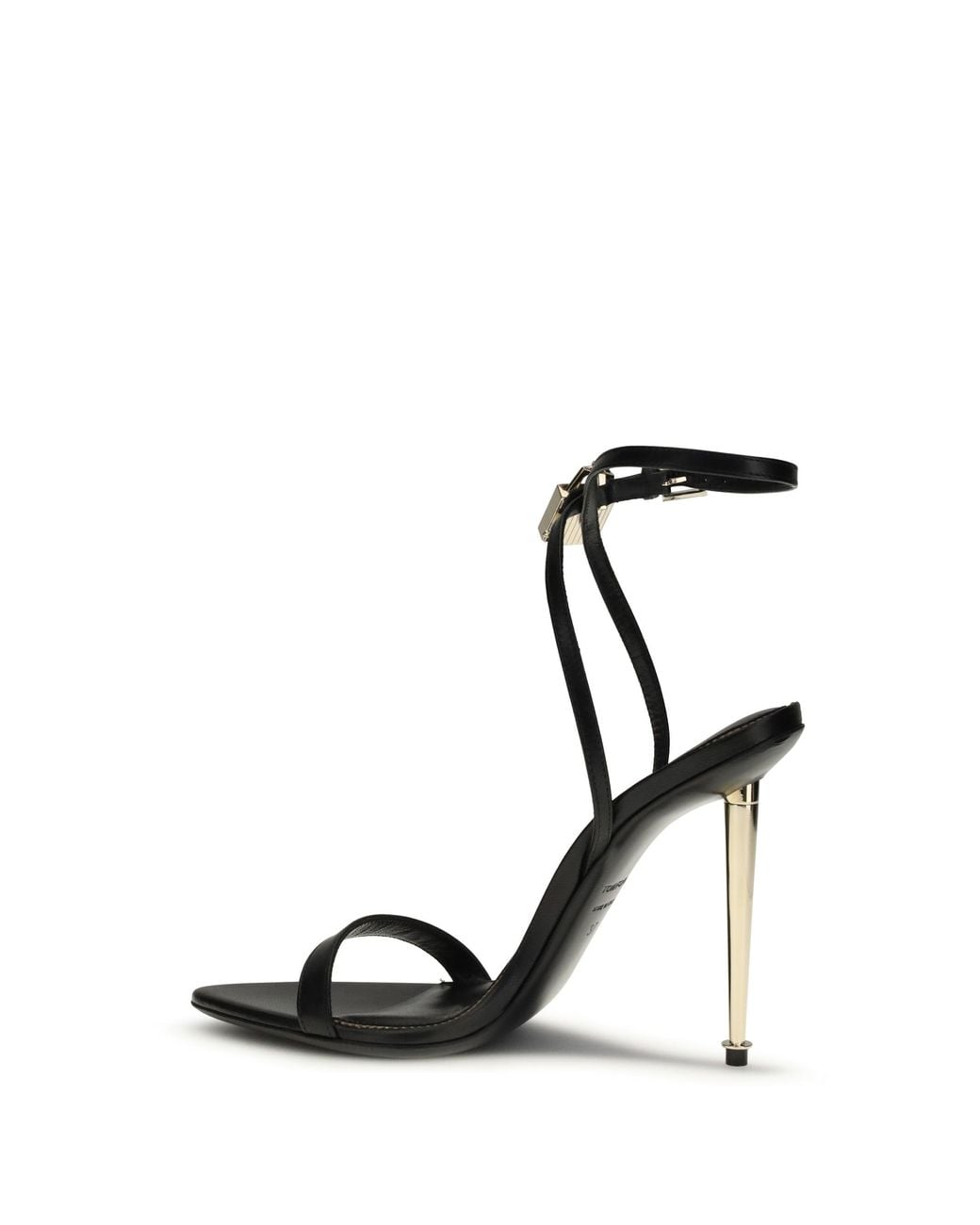 Tom Ford Black Padlock Pointy Naked Heeled Sandals