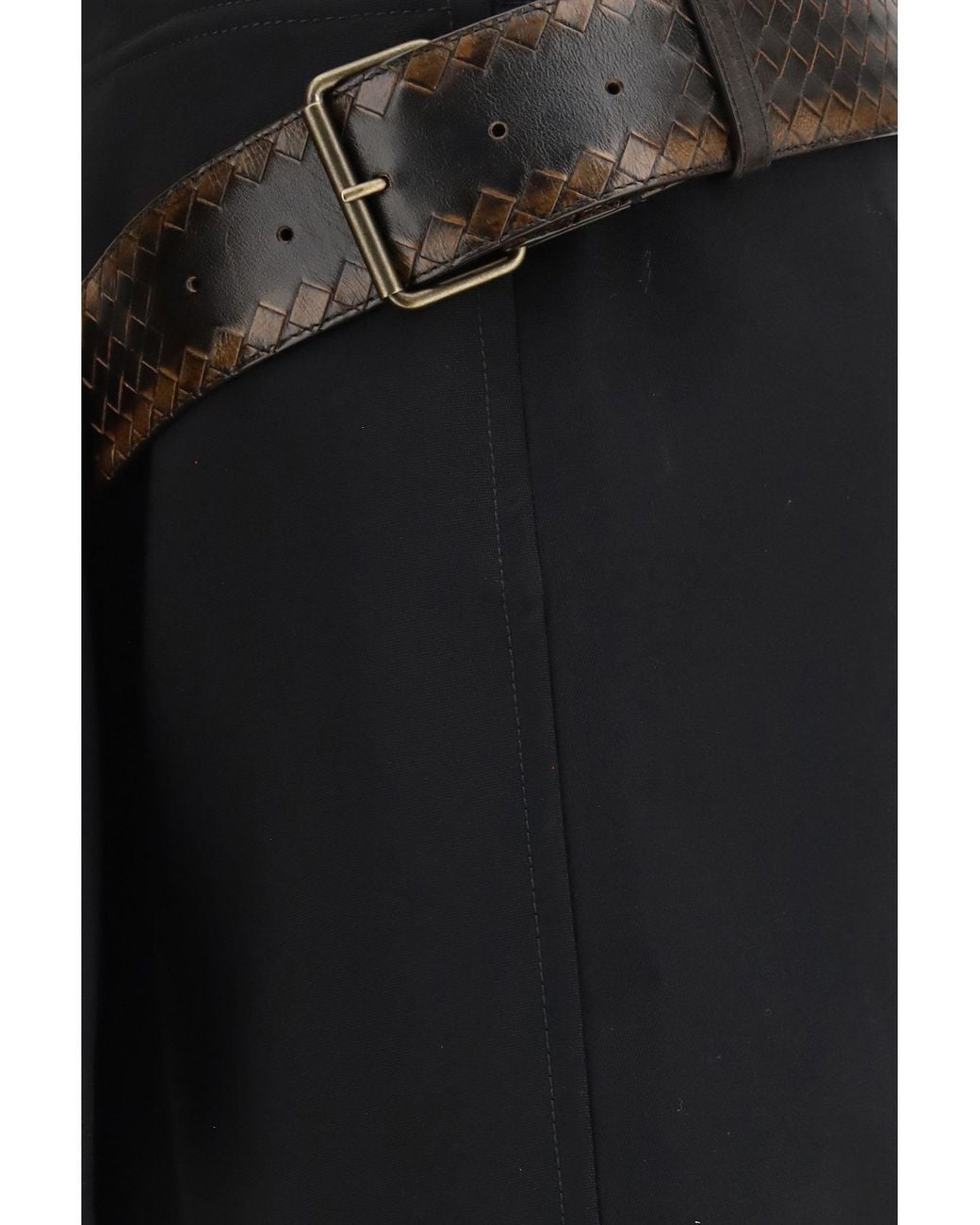 Bottega Veneta Black Grain De Poudre Wool Skirt