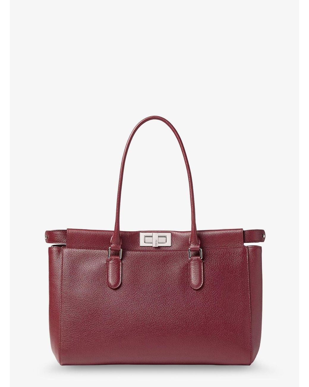 Fendi Purple Peekaboo Leather Shoulder Bag
