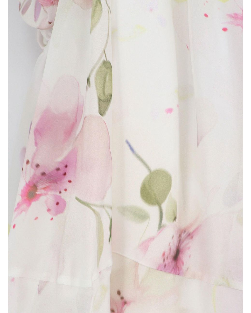 ACTUALEE White Satin Mini Dress With Flounces