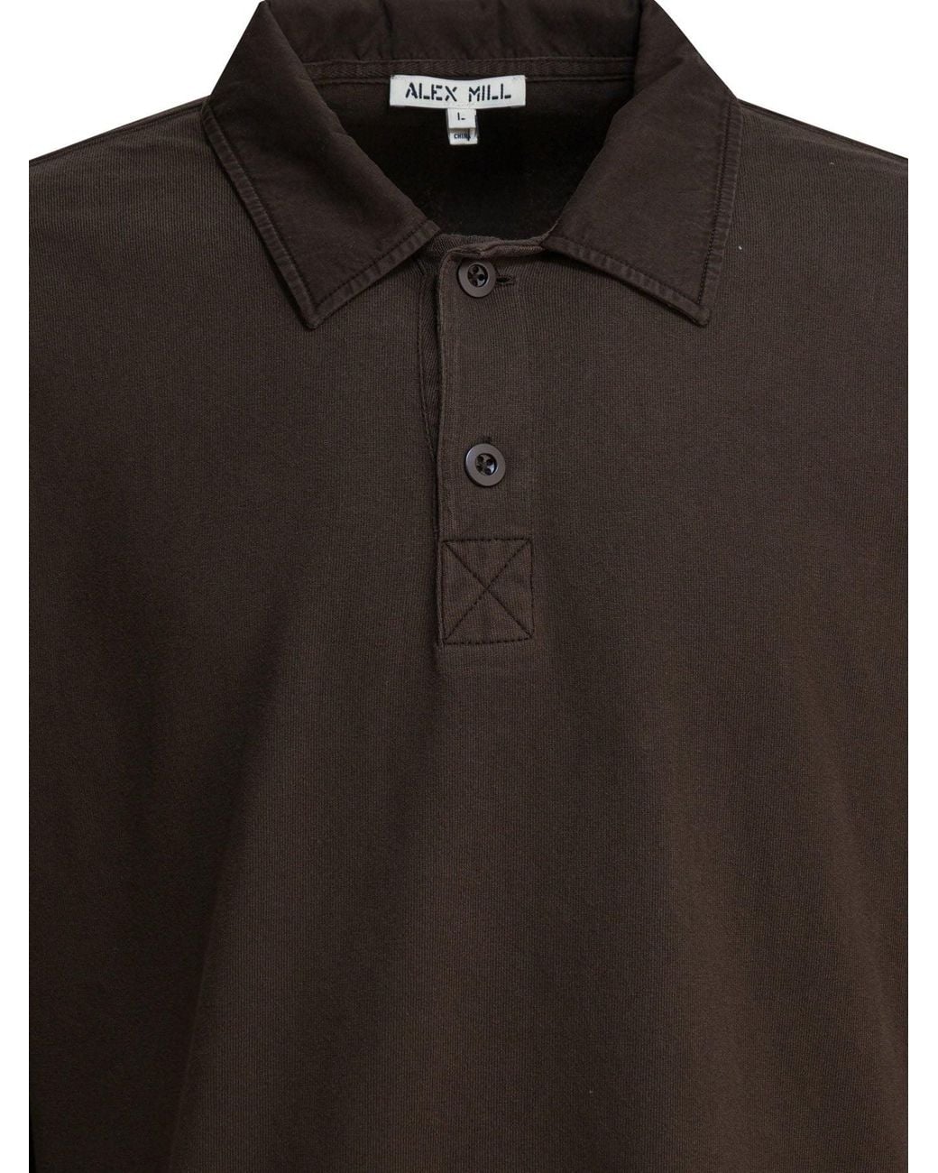Alex Mill Black Cotton "Rugby" Polo Shirt for men