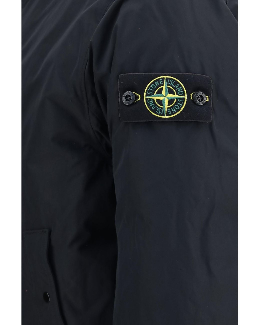 Stone Island Blue Long Down Jacket for men